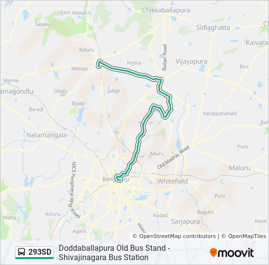 Bangalore To Doddaballapur Route Map 293Sd Route: Schedules, Stops & Maps - Doddaballapura Old Bus Stand  (Updated)