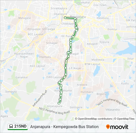 215ND Bus Line Map