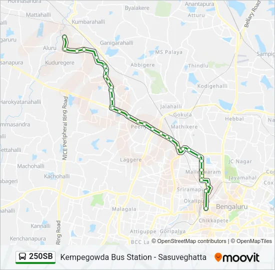 250SB Bus Line Map