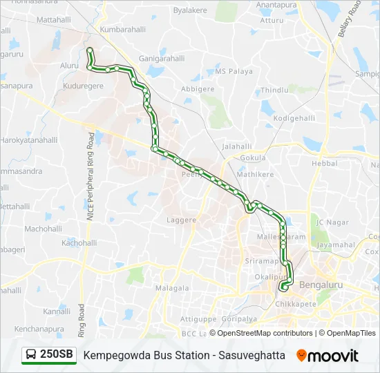 250SB Bus Line Map