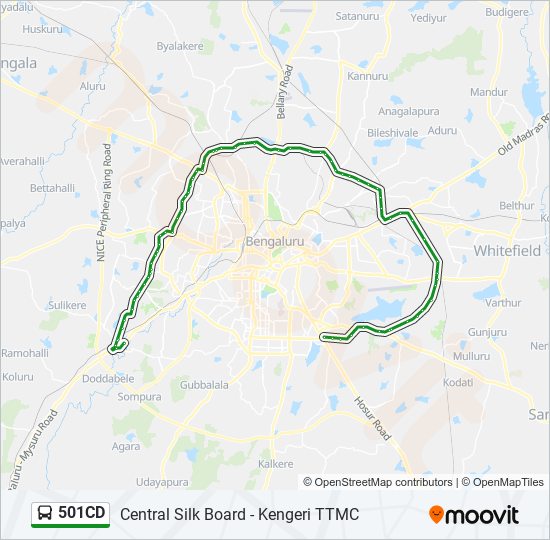 Silk Board Route Map 501Cd Route: Schedules, Stops & Maps - Central Silk Board (Updated)