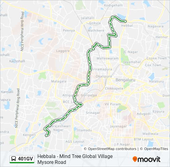 Mysore Road Route Map 401Gv Route: Schedules, Stops & Maps - Mind Tree Global Village Mysore Road  (Updated)