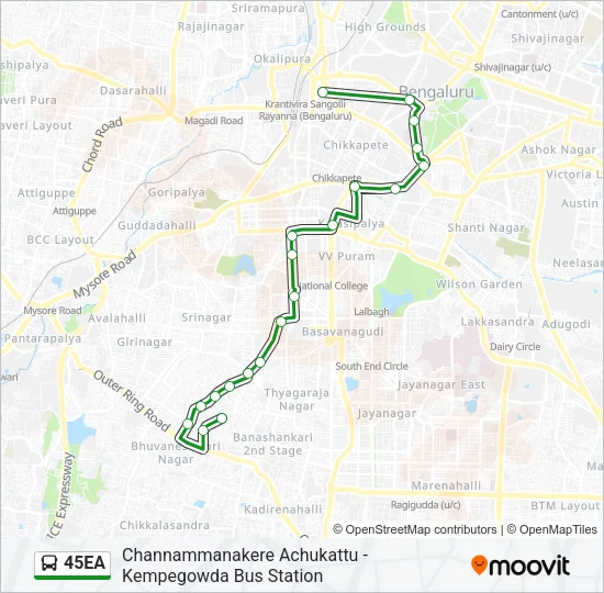 45EA Bus Line Map
