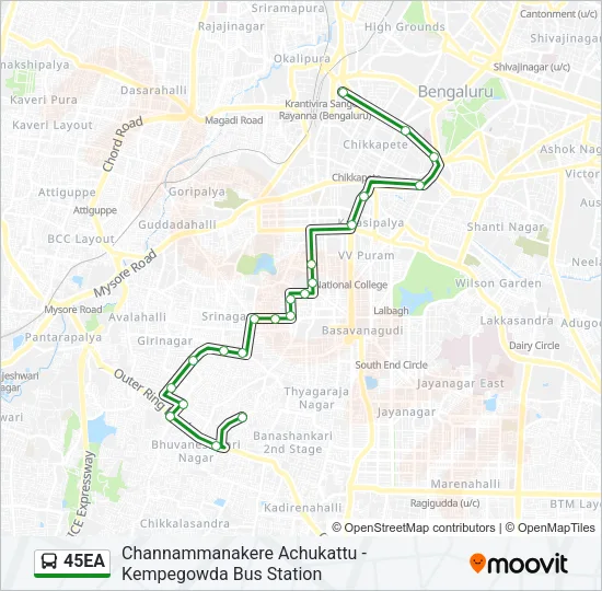 45EA Bus Line Map