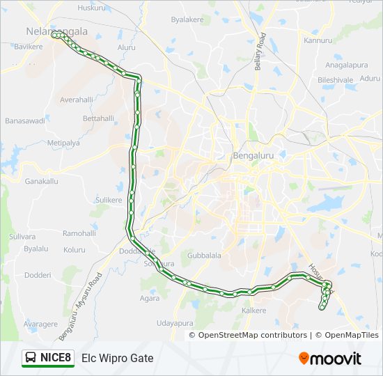 Bangalore To Bellary Route Map Nice8 Route: Schedules, Stops & Maps - Elc Wipro Gate (Updated)