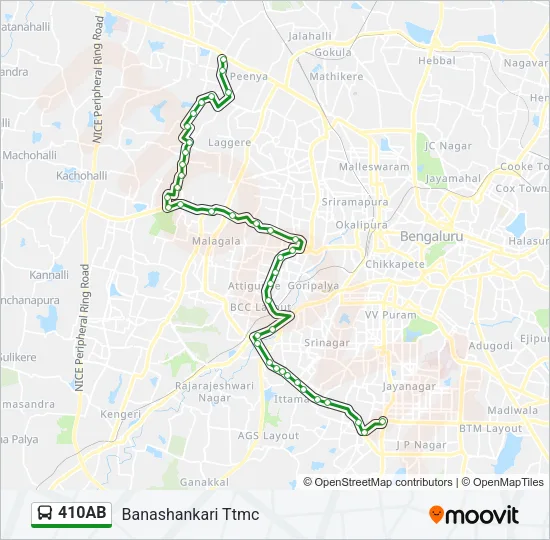 410AB Bus Line Map