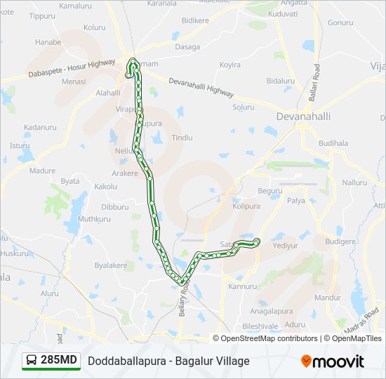 285MD Bus Line Map