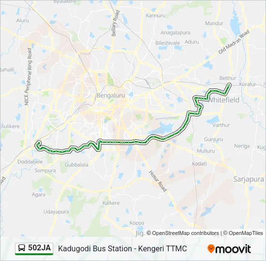 502JA Bus Line Map