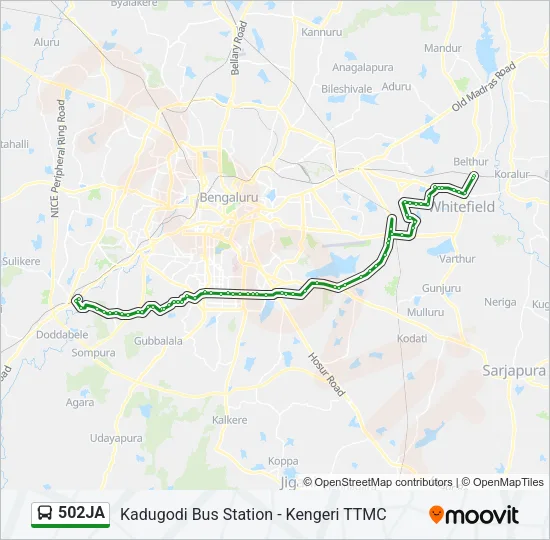 502JA Bus Line Map