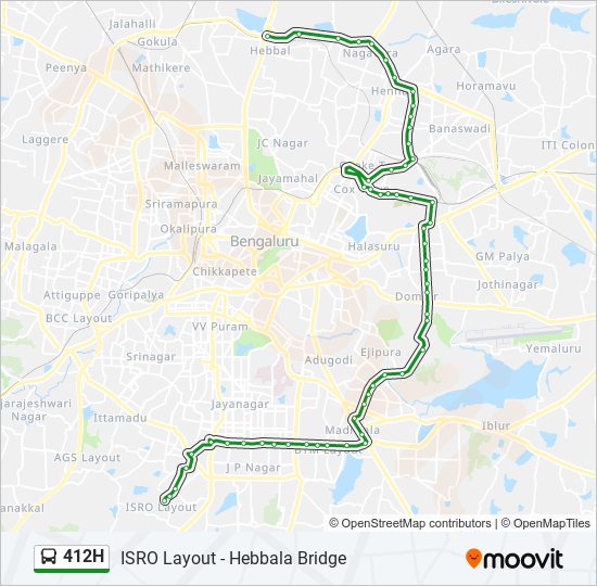 412H bus Line Map