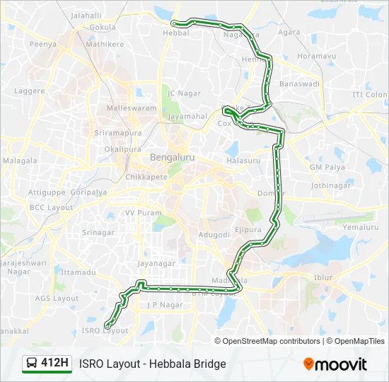 412H Bus Line Map