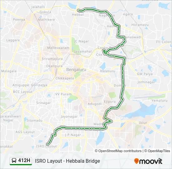 412H Bus Line Map