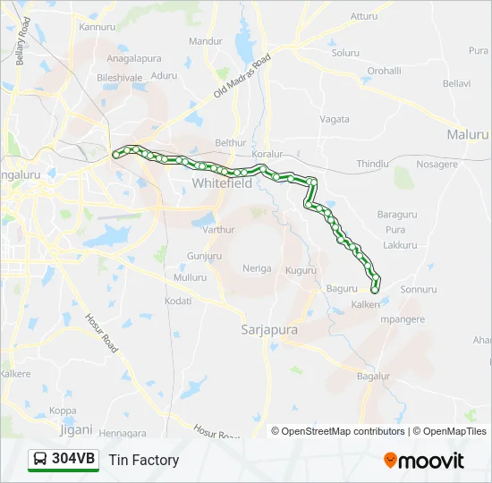 304VB Bus Line Map