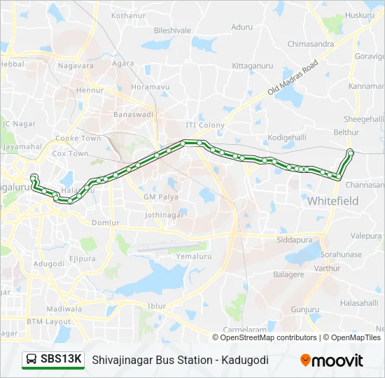 SBS13K Bus Line Map