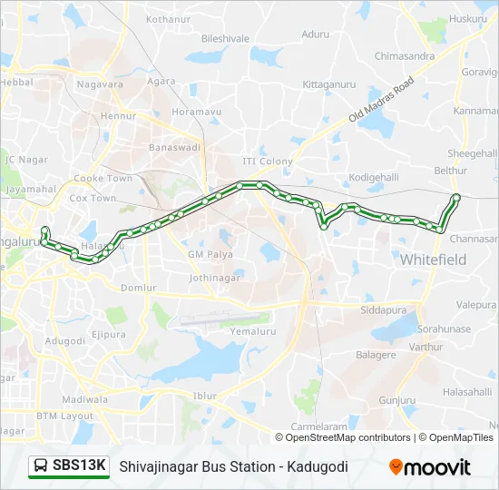 SBS13K Bus Line Map