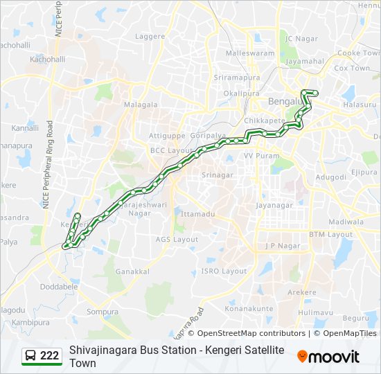 Bus 222 Route Map 222 Route: Schedules, Stops & Maps - Kengeri Satellite Town (Updated)