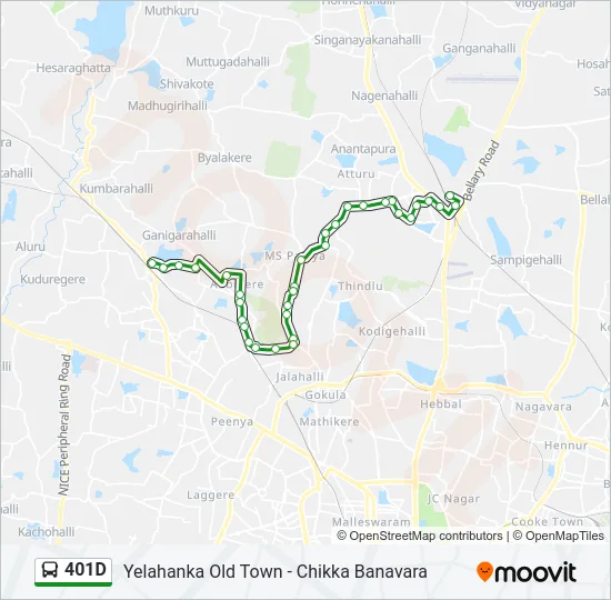 401D Bus Line Map