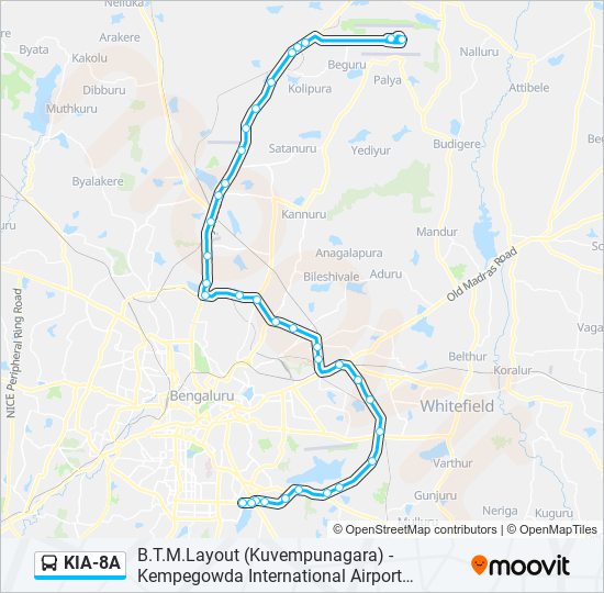 kia8a Route Schedules, Stops & Maps B.T.M.Layout (Kuvempunagara) (Updated)