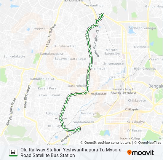 Mysore Road Route Map Yrsmctc Route: Schedules, Stops & Maps - Mysore Road Satellite Bus Station  (Updated)