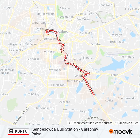 Bangalore To Shimoga Route Map Ksrtc Route: Schedules, Stops & Maps - Garebhavi Palya (Updated)