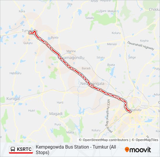 Bangalore To Tumkur Road Map Ksrtc Route: Schedules, Stops & Maps - Tumkur Via Nelamangala (All Stops)  (Updated)