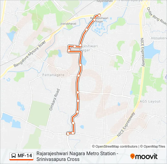 MF-14 Bus Line Map