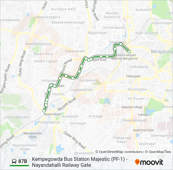 87B Bus Line Map