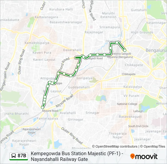 87B Bus Line Map