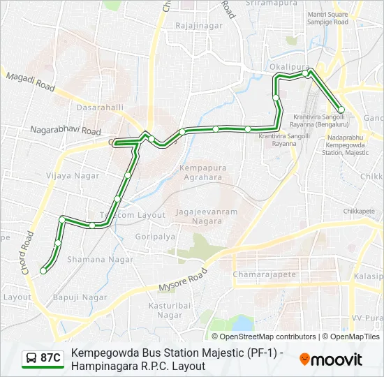 87C Bus Line Map