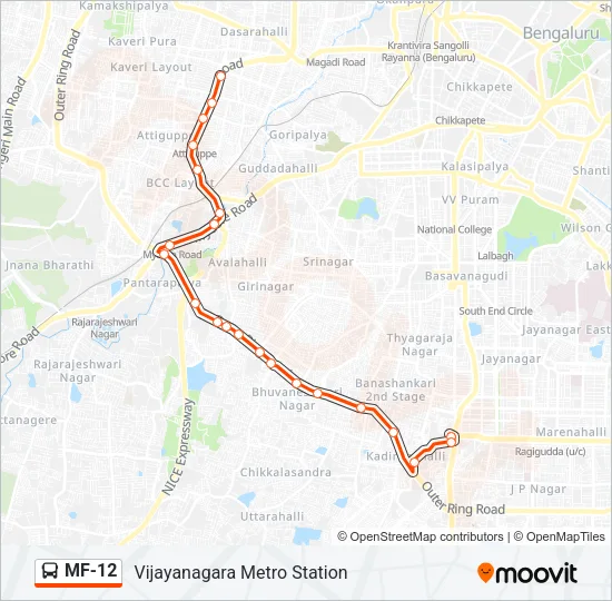 MF-12 Bus Line Map