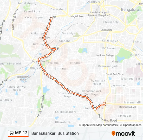 MF-12 Bus Line Map