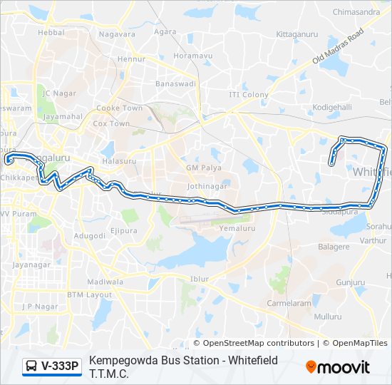 Whitefield Bangalore Map Pdf V333P Route: Schedules, Stops & Maps - Whitefield T.t.m.c. (Updated)