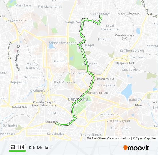 114 Route: Schedules, Stops & Maps - K.R.Market (Updated)