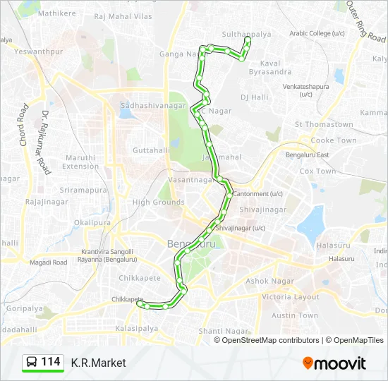 114 Bus Line Map