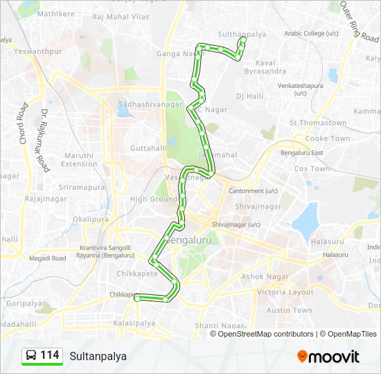 114 Bus Line Map