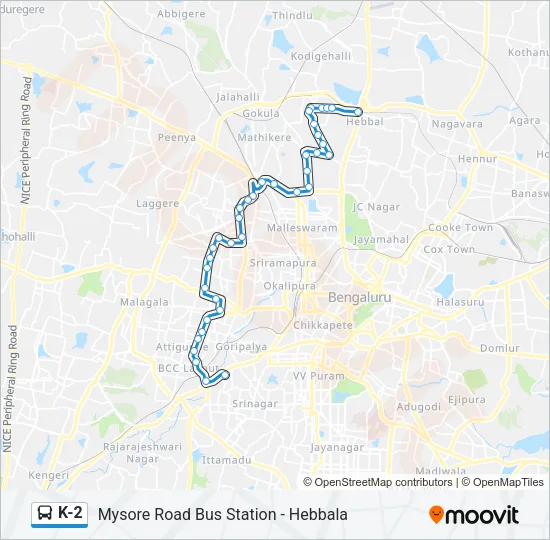 K-2 Bus Line Map