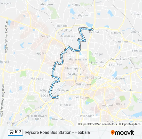 K-2 Bus Line Map