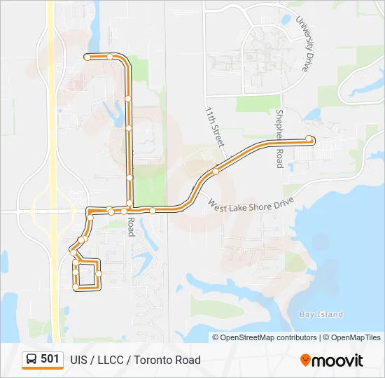 501 Bus Line Map