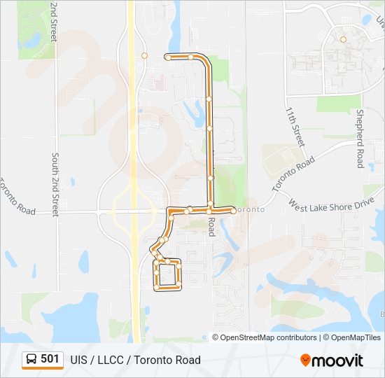 501 Bus Line Map