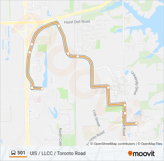 501 Bus Line Map