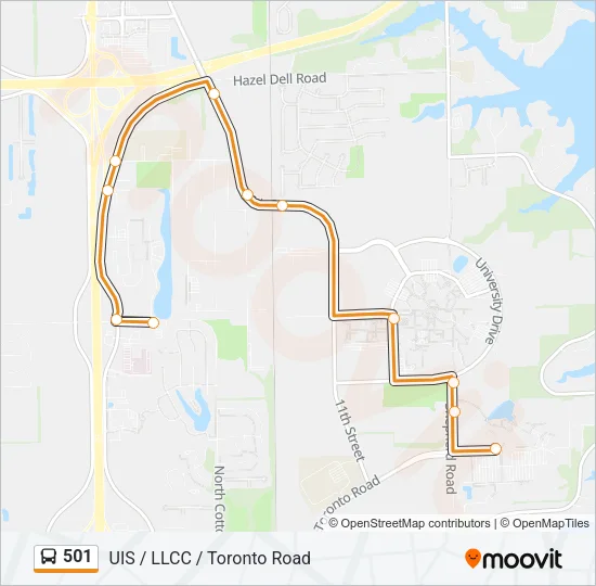 501 Bus Line Map