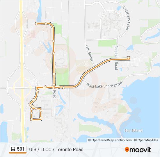 501 Bus Line Map