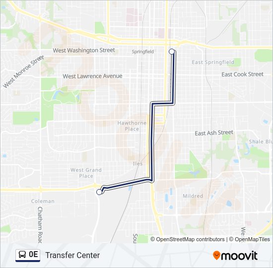 0E Bus Line Map