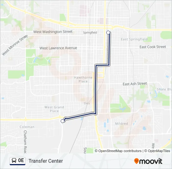 0E Bus Line Map