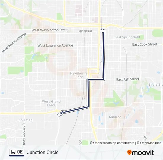 0E Bus Line Map