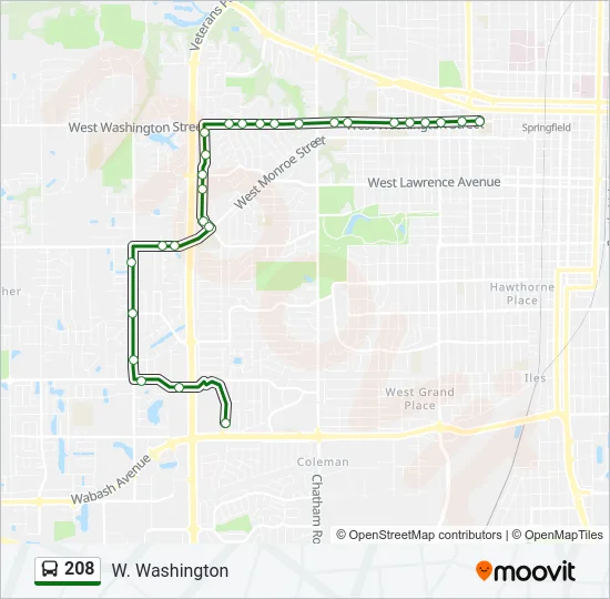 208 Bus Line Map