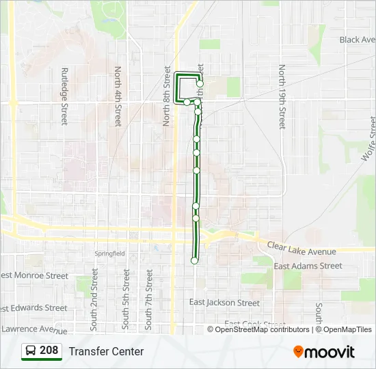 208 Bus Line Map