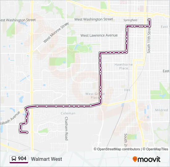904 Bus Line Map