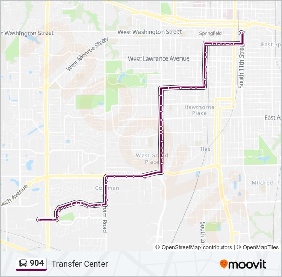 904 Bus Line Map