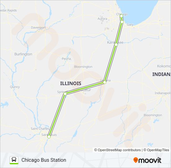 FLIXBUS N2521 Bus Line Map